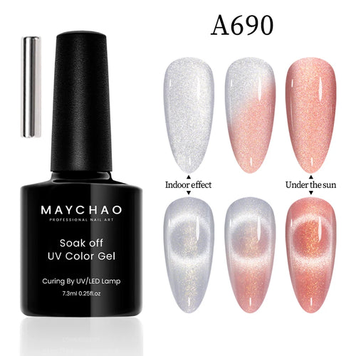 Maychao 12ml Cat Eye Gel Nail Polish Rainbow Effect