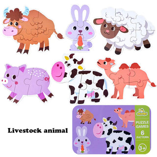  Wooden Animal Puzzle Set cashymart