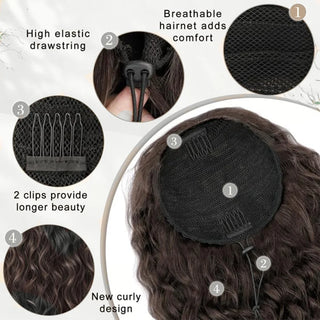  Synthetic Drawstring Ponytail Extension 18 Inch Afro Curly Fluffy Hairpiece cashymart