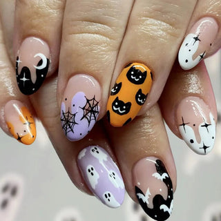  24pcs Cartoon Spider Bat Press-On Nails cashymart