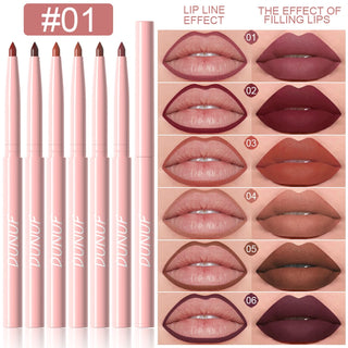  DUNUF 6pcs Set Velvet Matte Waterproof Lipliner Pencil cashymart