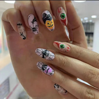  24pcs Cartoon Spider Bat Press-On Nails cashymart