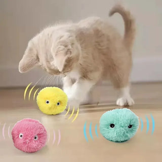  Plush Interactive Cat Toy Ball with Sounds for Playful Kittens cashymart