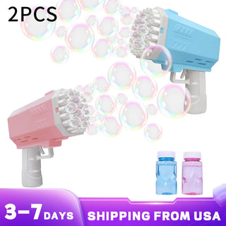  2Pcs Bubble Gun With 2 Bottles Of 50ml Bubble Water cashymart