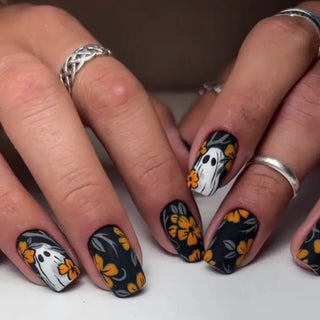  Ghostly Glam 24 Pcs Halloween Press-On Nails cashymart