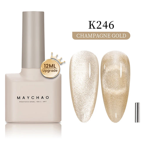 Maychao 12ml Cat Eye Gel Nail Polish Rainbow Effect