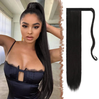 Synthetic Straight Long Ponytail Extensions