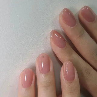 24pcs French Blue Pearl False Nails Set