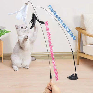  Feather Frenzy: Interactive Suction Cup Cat Play Wand Toy cashymart