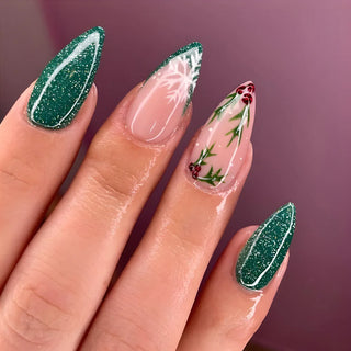  Holiday Glam Green Deer Nail Set cashymart