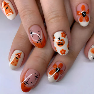  24 Pcs Adorable Halloween Press-On Nail Set cashymart