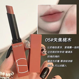  Hot SUSU SKY Matte Lipstick Small Red Tube Nonstick Rose cashymart