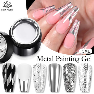  Born Pretty 5ml Metallic Silver Gel Polish cashymart
