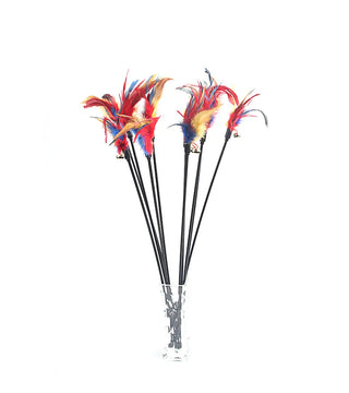  5PCS Interactive Cat Teaser Wands with Bells & Feathers - Random Colors! cashymart