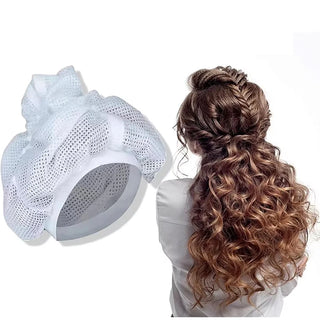 Drawstring Adjustable Net Plopping Cap for Fast Drying Hair