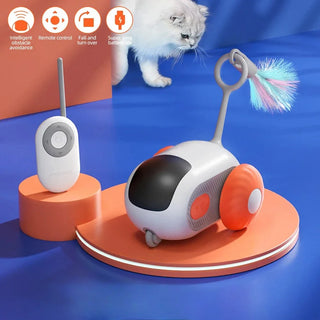  Smart Remote-Controlled Cat Car Toy - USB Rechargeable Fun! cashymart