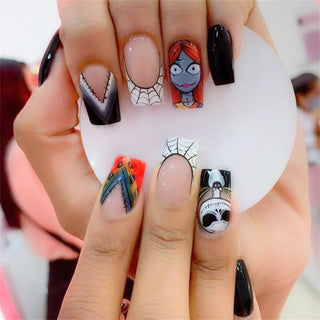  24pcs Cartoon Spider Bat Press-On Nails cashymart