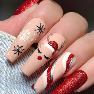  Holiday Glam Green Deer Nail Set cashymart