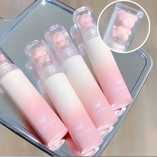  Cute Bear Velvet Lip Gloss Chestnut Red-brown Korean Lipstick cashymart