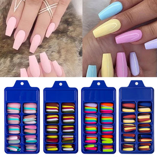  100pcs Matte Coffin False Nails cashymart