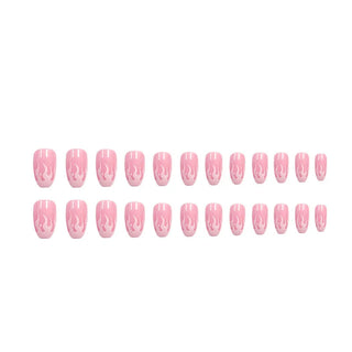  Charming Pink Flame Long Ballet Press-On Nails cashymart