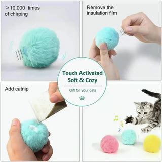  Interactive Plush Cat Toy Ball cashymart