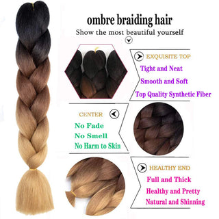  Synthetic Ombre Jumbo Braiding Hair 24 Inch cashymart