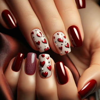 Golden Stripe Press On Nails Set 24pcs