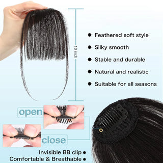  Synthetic Clip In Bangs Extensions Natural Black cashymart