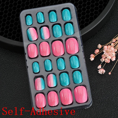 Children Press On Nails 24 Pcs Cute Acrylic Tips
