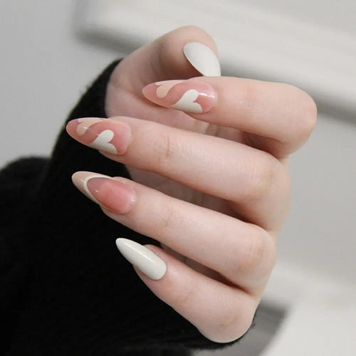 24Pcs Long Almond False Nails Set DIY Manicure
