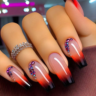 24pcs Flower Design Press On Nails Set