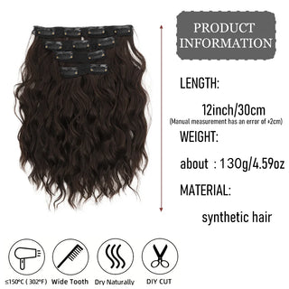  Short Honey Gold Wavy Hair Extensions Set cashymart