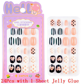  Children Press On Nails 24 Pcs Cute Fake Nails cashymart