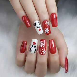  Holiday Glam Green Deer Nail Set cashymart