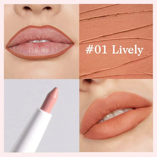  Matte Lipstick Pen Nude Brown Waterproof Lip Liner Pencil cashymart