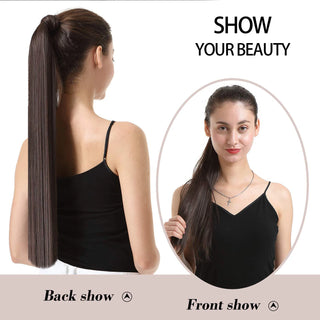 Synthetic Straight Long Ponytail Extensions