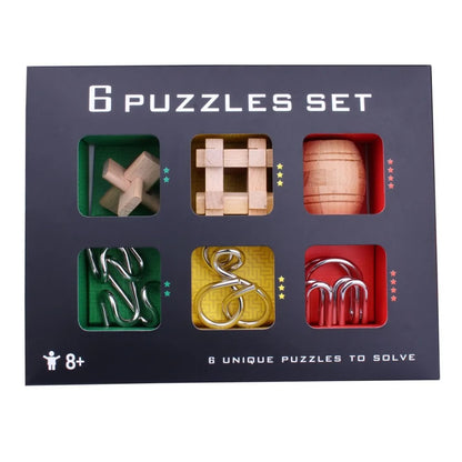  Wooden and Metal Brain Teaser Puzzle cashymart