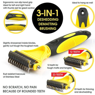  Dual-Sided Stainless Steel Pet Grooming Brush cashymart