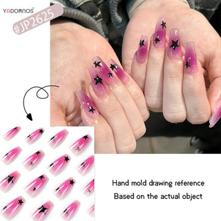  24Pcs Purple Y2K Star Design Press-On Nails cashymart