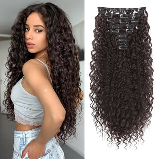 9PCS Curly Clip In Hair Extensions 22 Inch