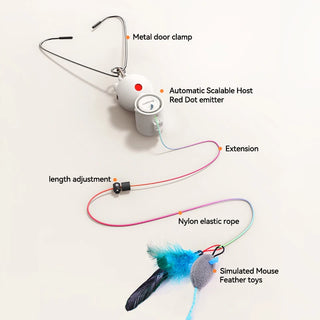  Interactive LED Cat Toy with Feather & Mouse for Endless Fun cashymart