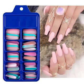  100pcs Matte Coffin False Nails cashymart