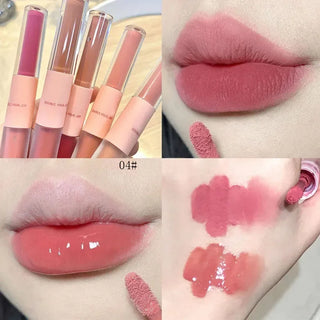  1PC Double Head Waterproof Lip Gloss Matte Velvet Lipgloss cashymart