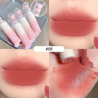  Cute Bear Velvet Lip Gloss Chestnut Red-brown Korean Lipstick cashymart