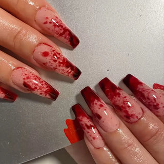  24Pcs Spooky Blood Drop Fake Nails cashymart