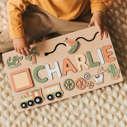  Wooden Baby Name Puzzle Board cashymart