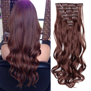  Clip In Hair Extensions 7 PCS 22 Inch Wavy Curly Synthetic Hair Pieces cashymart