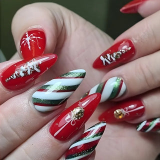  Holiday Glam Green Deer Nail Set cashymart