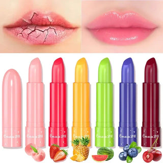  6Color Waterproof Fruit Color Tinted Shine Lip Balm Care cashymart